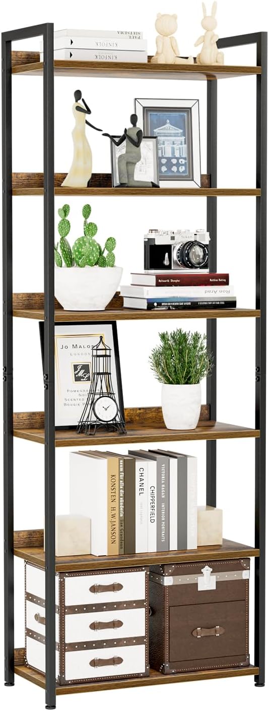 NUMENN Bookshelf, 6 Tier Bookshelves, Home Office Bookcase Shelf Storage by NUMENN