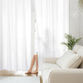 HOMEIDEAS Non-See-Through White Privacy Sheer Curtains, 52 X 96 Inches Long 2 by HOMEIDEAS