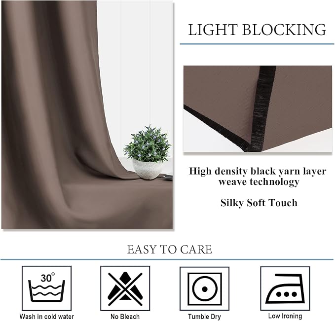 Diraysid Cappuccino Grommet Blackout Curtains - Image 8