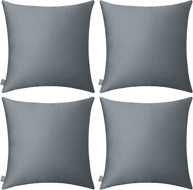 Thmyo 4-Pack 100% Cotton Comfortable Solid Decorative Throw Pillow Case Square by Thmyo