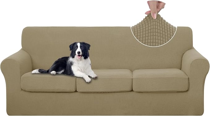 U-NICE HOME 4 Pieces Stretch Couch Cover Sofa Cover Washable Sofa Slipcover by U-NICEHOME