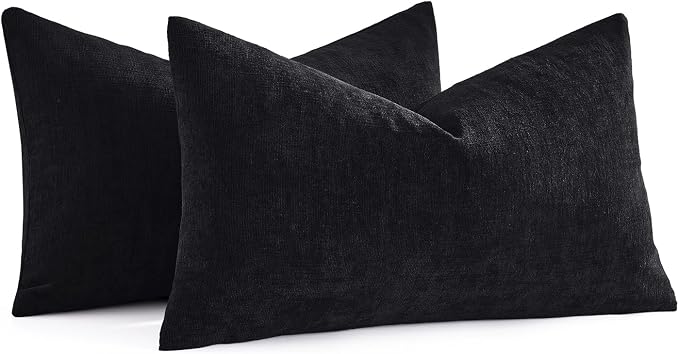 MIULEE Black Couch Pillow Covers 12x20 Inch - Image 7