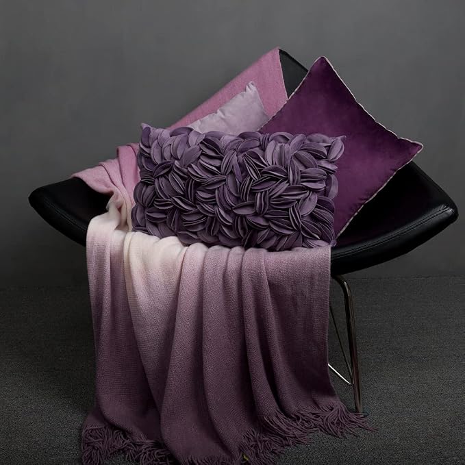 KINGROSE Hand Crafted Stereo Flower Throw Pillow Cover Rectangular Cushion - Image 6