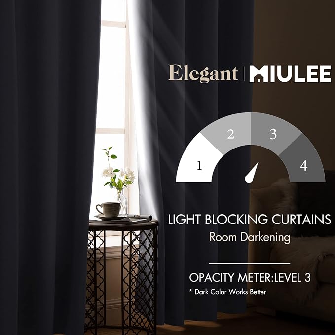 MIULEE 90" Long Room Darkening Curtains, Chirstmas Thermal Insulated Drapes - Image 2