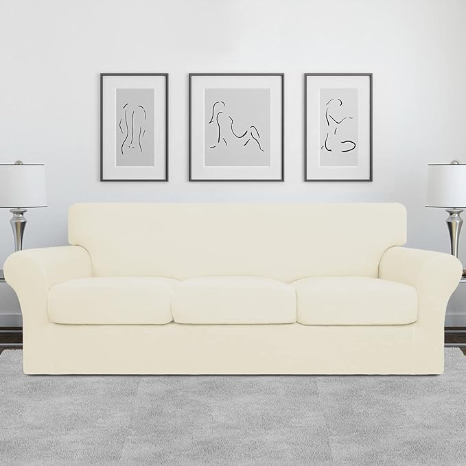 Easy-Going 4 Pieces Oversized Stretch Soft Couch Cover - Image 2