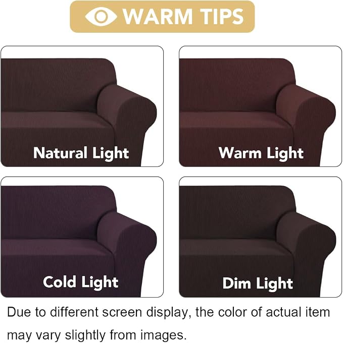 H.VERSAILTEX Stretch Love Seat Couch Covers Couch Slipcovers - Image 3