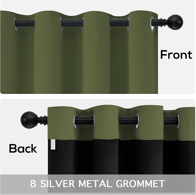 Yakamok 100% Blackout Curtains for Bedroom 72 Inch Length, Total Light Blocking - Image 6