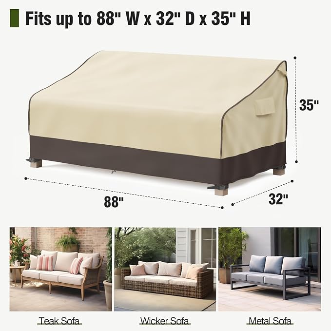 MR.COVER Outdoor Couch Cover Waterproof, Patio Furniture Covers - Image 2