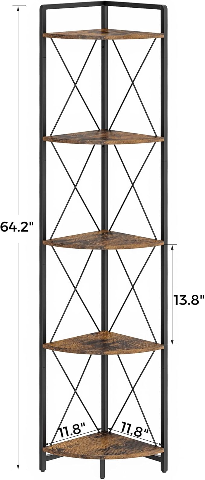 5 Tier Corner Shelf Stand, Metal Corner Shelf, Plant Stand Display Shelf - Image 2