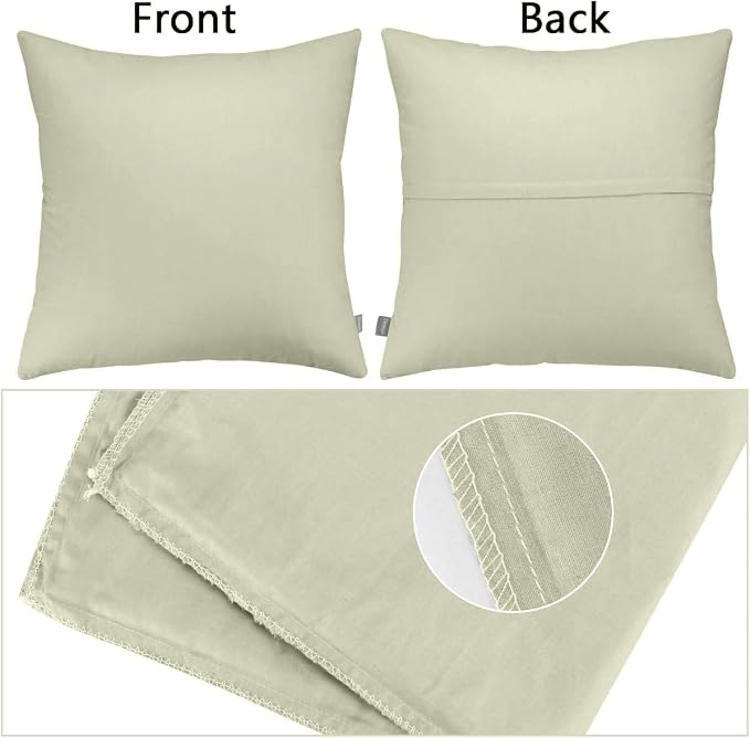 Thmyo 4-Pack 100% Cotton Comfortable Solid Decorative Throw Pillow Case Square - Image 7