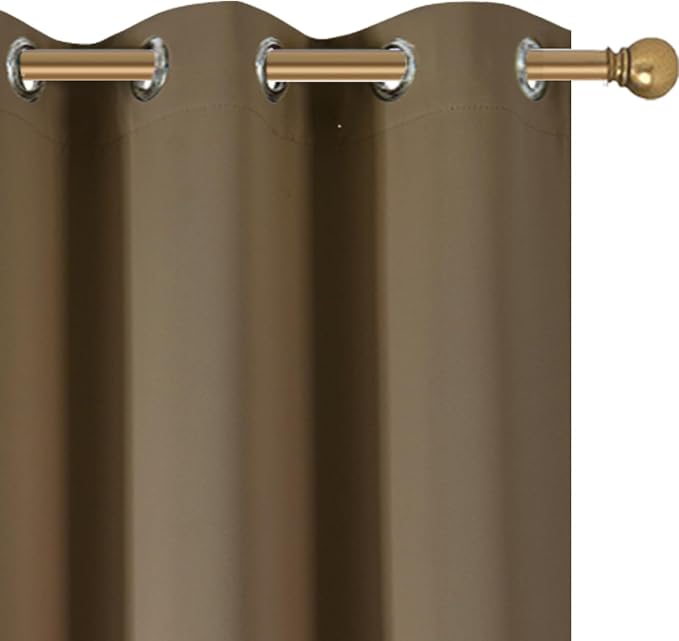 Diraysid Brown Grommet Blackout Curtains - Image 6