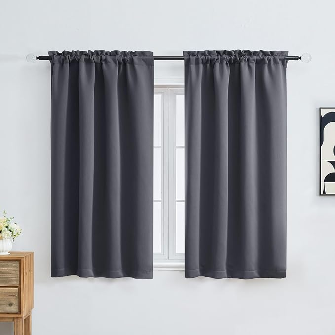 OVZME Charcoal Grey Blackout Curtains by OVZME