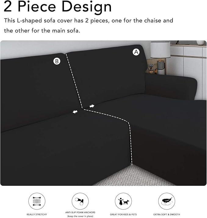 PureFit Super Stretch Sectional Couch Covers - Image 5