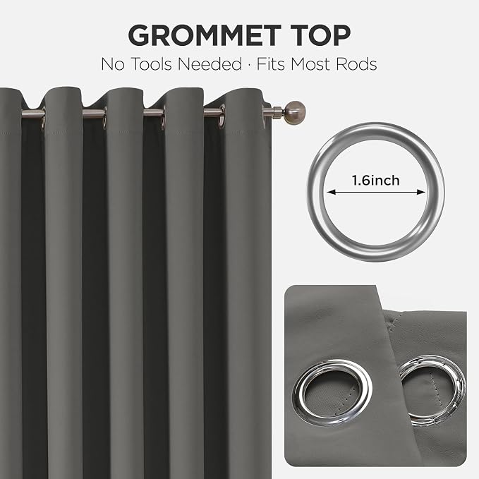 Joydeco Blackout Door Curtain for Doorway Privacy 72 Inches Long, Grommet - Image 9
