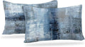 Blue and Grey Abstract Art Artwork Pillow Cover, Gallery Modern Decorative by Alricc