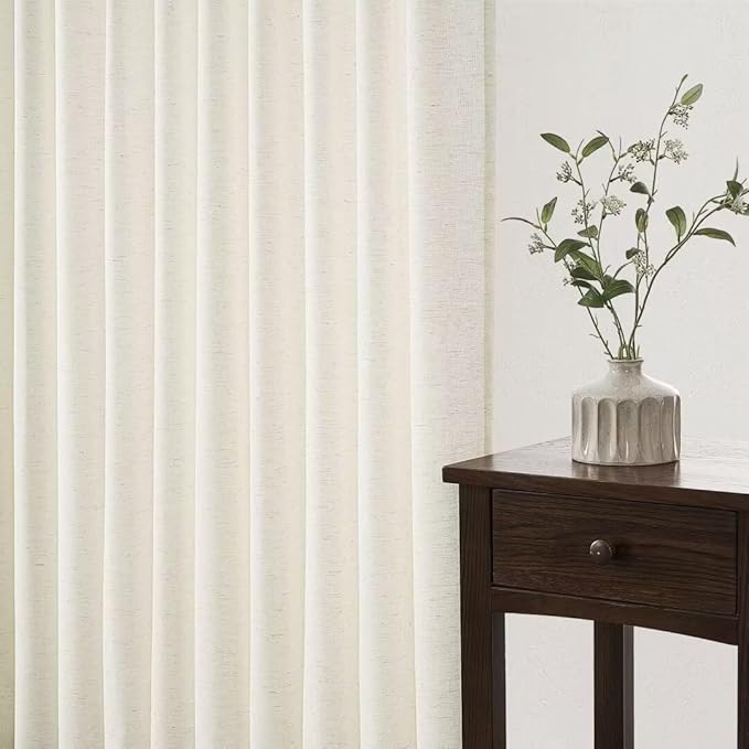 Topfinel 105 Inch Curtains 1 Panels Set, Two Packs Pinch Pleat Back Tab Linen - Image 5