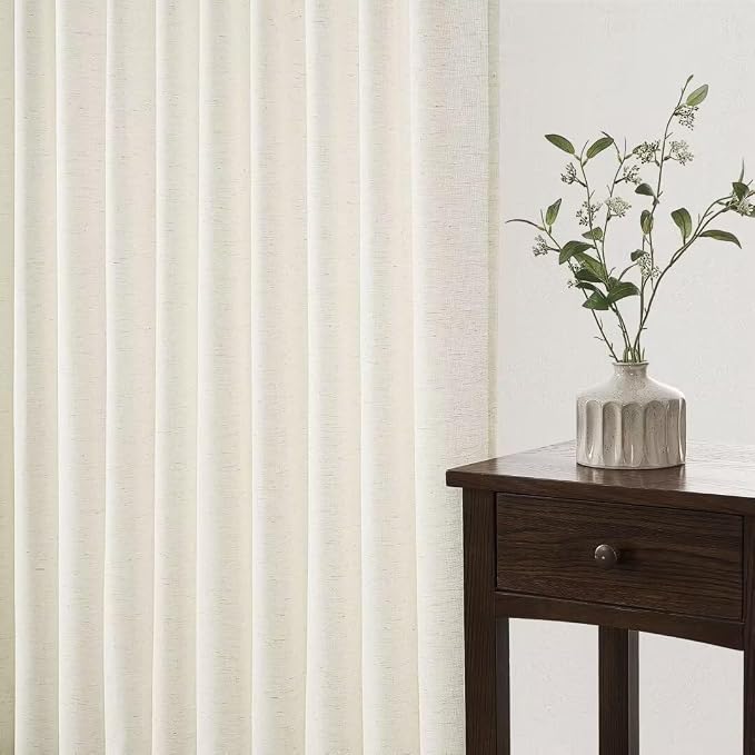 Topfinel 102 Inch Curtains 2 Panels Set, Two Packs Pinch Pleat Back Tab Linen - Image 5