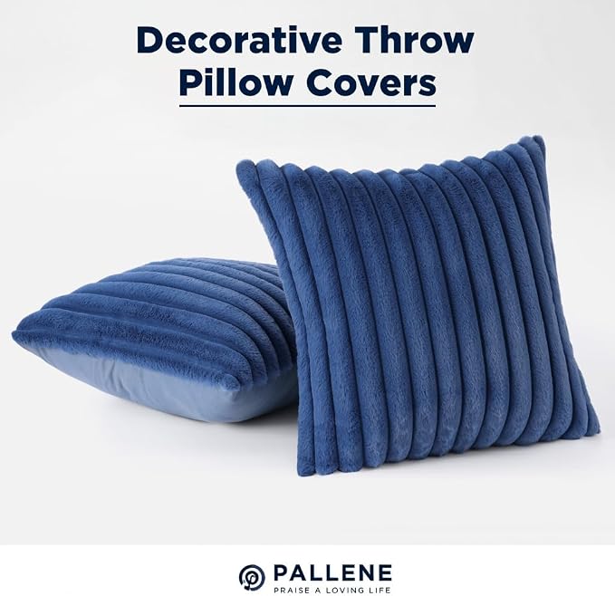 Pallene Faux Fur Plush Throw Pillow Covers 18x18 Set of 2, Luxury Soft Fluffy - Image 7