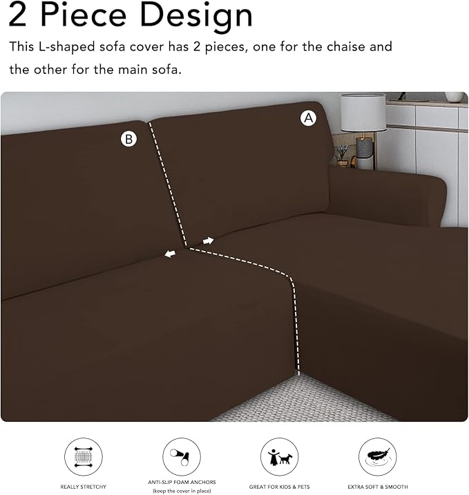 PureFit Super Stretch Sectional Couch Covers - Image 5