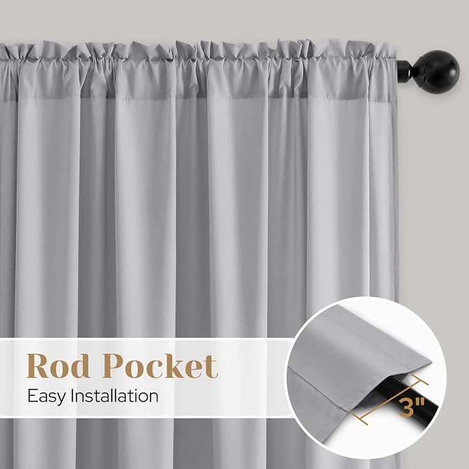 HOMEIDEAS Non-See-Through Light Grey Privacy Sheer Kitchen Curtains, 30 X 36 - Image 6