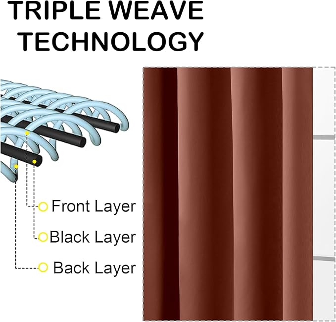 OVZME Terracotta Blackout Curtains - Image 3