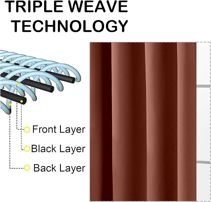 OVZME Terracotta Blackout Curtains - Image 3
