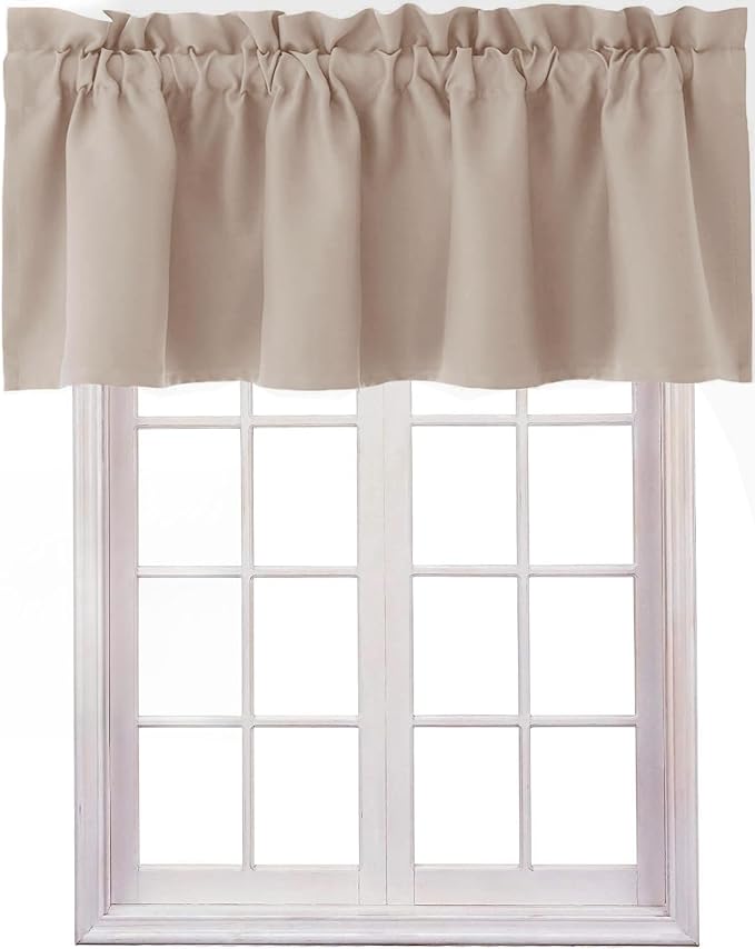 Hiasan Valance Curtains for Kitchen Blackout Thermal Insulated Solid Window by Hiasan