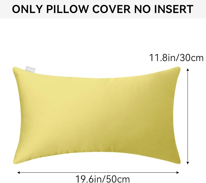 Thmyo 4-Pack 100% Cotton Lumbar Comfortable Solid Decorative Throw Pillow Case - Image 5