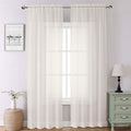 Lecloud Ivory Sheer Curtains 90 Inches Long 2 Panels, Elegant Light Filtering by Lecloud