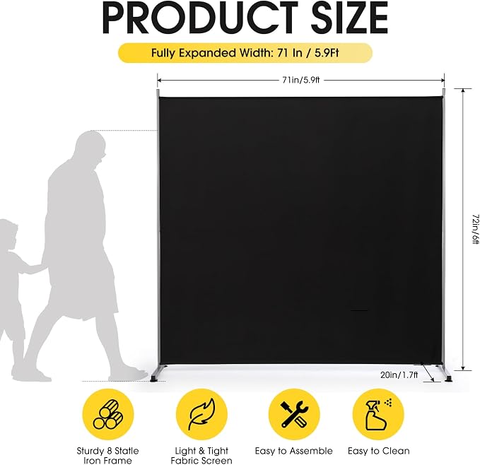 RANTILA Single Large Panel Room Divider, Privacy Screen - Image 2