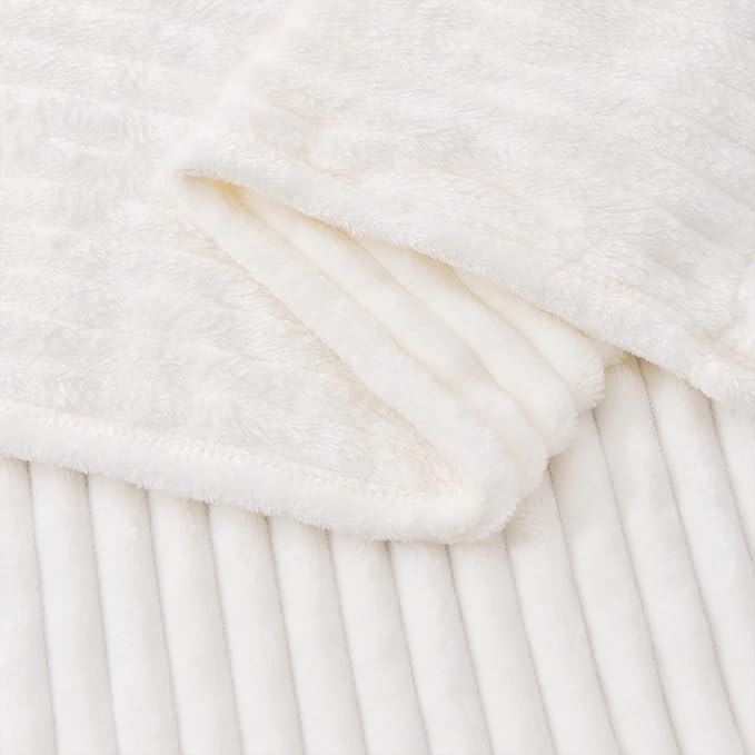 BEDELITE Fleece Throw Blanket for Couch – 3D Ribbed Jacquard Soft and Warm - Image 7