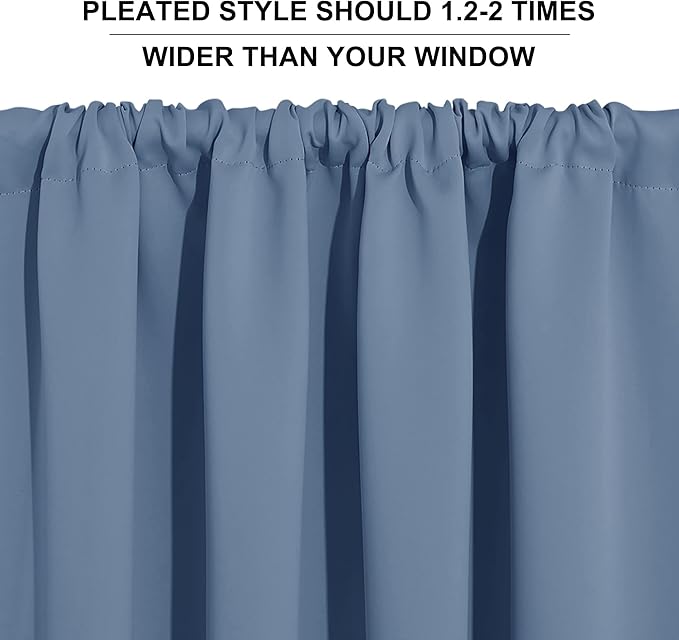 RYB HOME Half Curtain Tiers 36 inch Length, Rod Pocket Summer Heat Blocking - Image 5