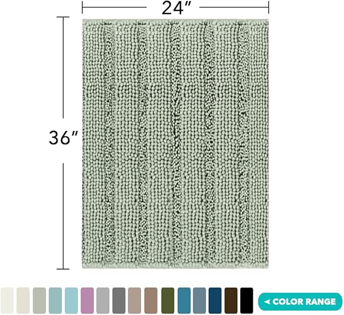 Turquoize Chenille Bath Rug - Image 2