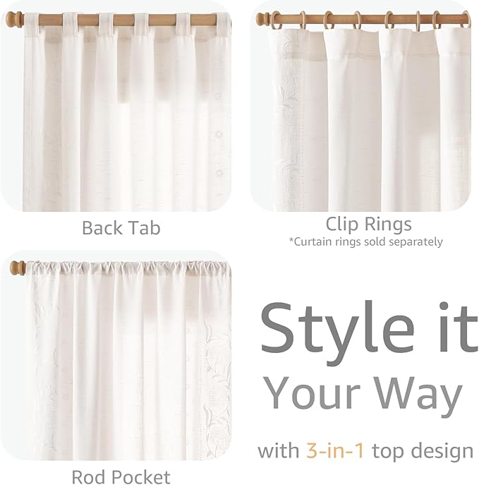 jinchan Winslow White Linen Curtains - Image 6