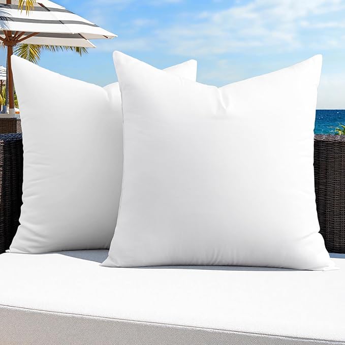 MIULEE Pack of 2 16x16 Outdoor Pillow Inserts, Outdoor Throw Pillows by MIULEE
