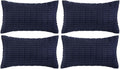 Fancy Homi 4 Packs Navy Blue Decorative Throw Pillow Covers 12x20 Inch by Fancy+Homi