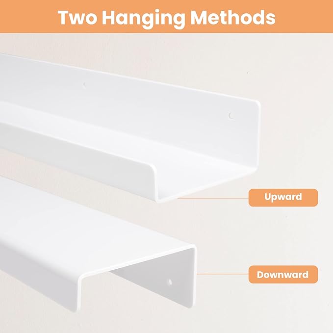 upsimples Acrylic Shelves for Wall Decor, Living Room, Floating Bookshelves for - Image 5