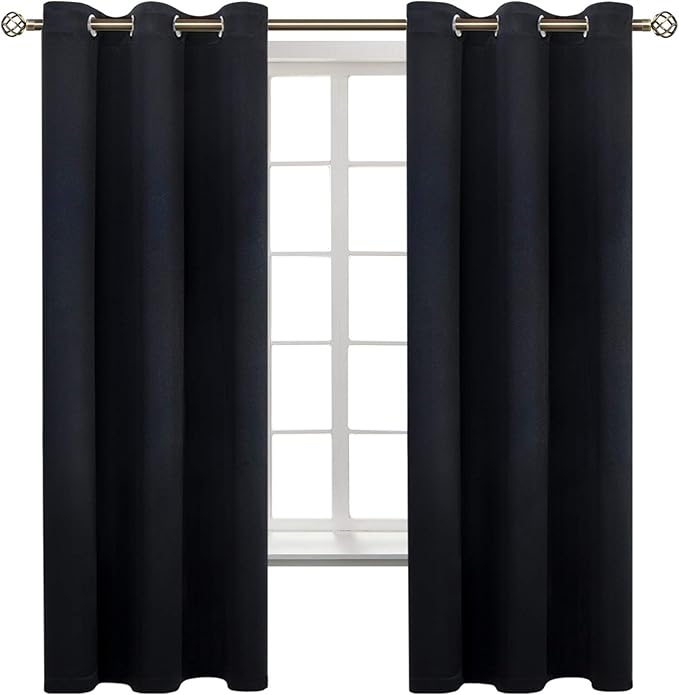 BGment Black Blackout Curtains for Bedroom 63 Inches Long, Each Panel 42 Inch by BGment