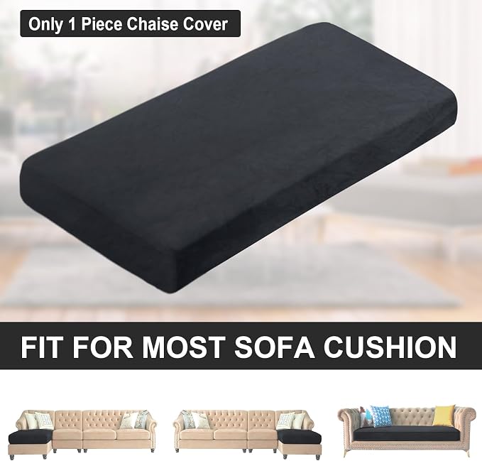 NAISI Sectional Couch Cover 1 Piece Velvet Separate Chaise Lounge Cover Soft - Image 6