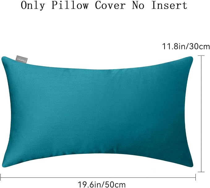 Thmyo 4-Pack 100% Cotton Lumbar Comfortable Solid Decorative Throw Pillow Case - Image 6