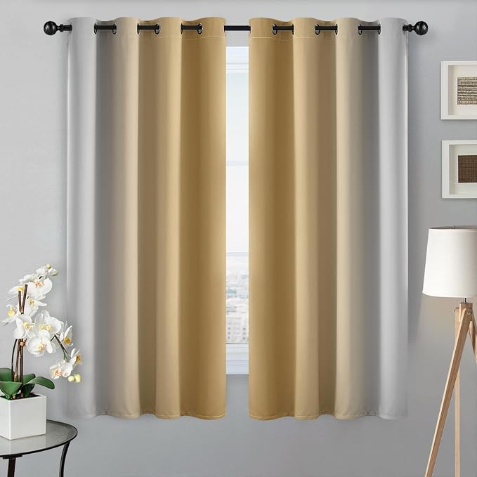 SimpleHome Ombre Room Darkening Curtains 63 inches Length - Image 2