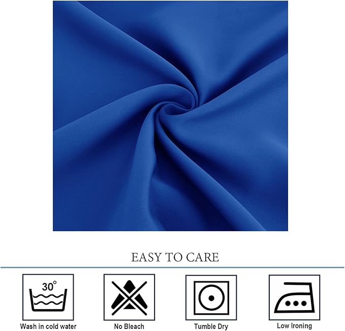 Diraysid Royal Blue Grommet Blackout Curtains - Image 5