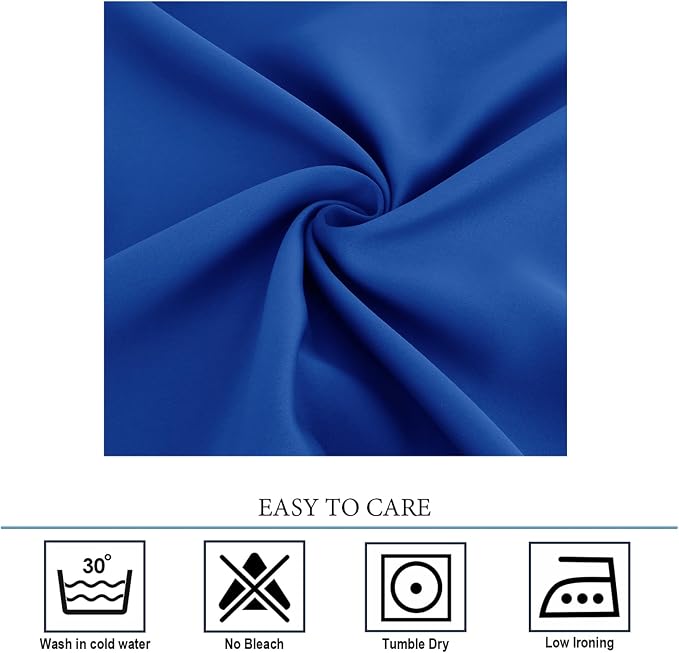 Diraysid Royal Blue Grommet Blackout Curtains - Image 4