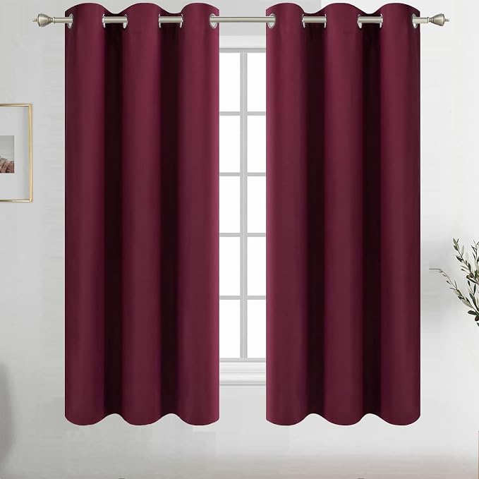 Diraysid Burgundy Red Grommet Blackout Curtains by Diraysid%2C+refresh+your+life