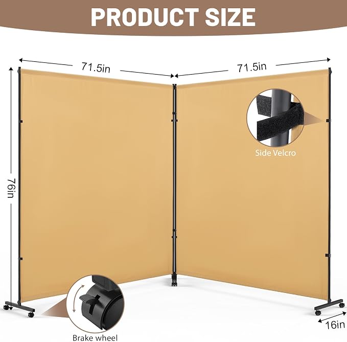 2 Panels Room Divider/Privacy Screen - Image 3