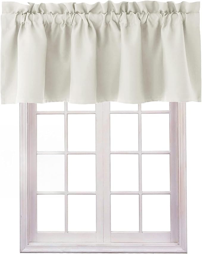 Hiasan Valance Curtains for Kitchen Blackout Thermal Insulated Solid Window by Hiasan