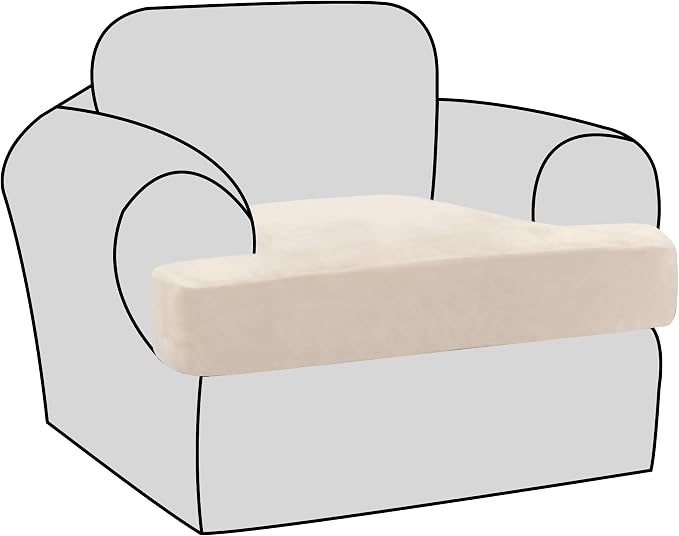 H.VERSAILTEX Stretch Velvet T Cushion Chair Covers by HVERSAILTEX