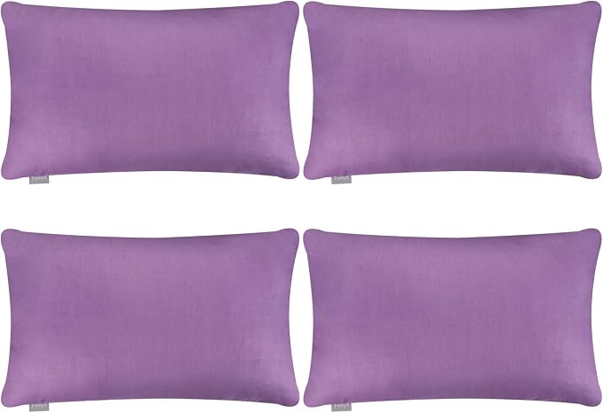 Thmyo 4-Pack 100% Cotton Lumbar Comfortable Solid Decorative Throw Pillow Case by Thmyo