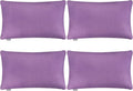 Thmyo 4-Pack 100% Cotton Lumbar Comfortable Solid Decorative Throw Pillow Case by Thmyo