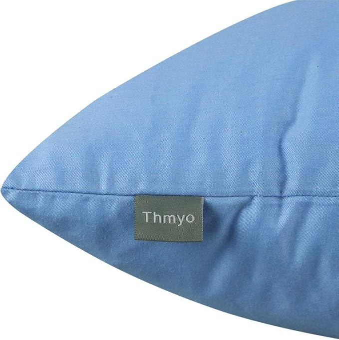 4-Pack 100% Cotton Comfortable Solid Decorative Throw Pillow Case, Thmyo Square - Image 8